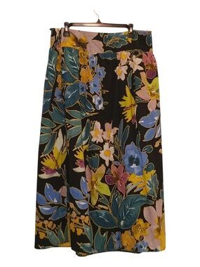 Daniel Rainn Black Maxi Skirt with Multicolor Floral Print